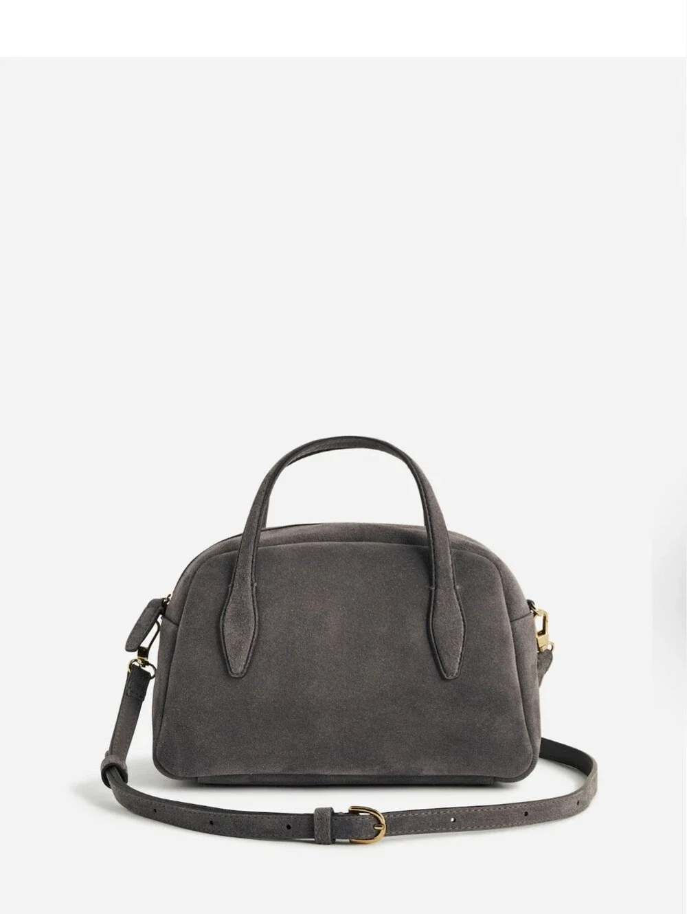 Madewell The Small Suede Crossbody Bag In Coastal Granite